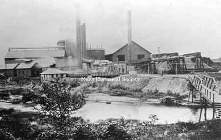 This photograph represents enlargements made by John R. Thomas after acquiring property from Ward's in 1879. Sold by the Thomas' to Carnegie Steel Co. in 1900 which further enlarged the property.