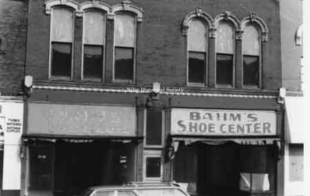 Photo taken of the Bahm Shoe Center located at 43 East State Street, Niles. Formerly a department store.