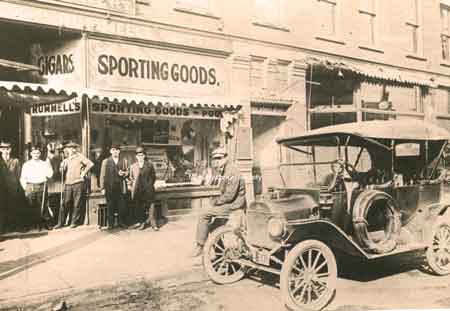 Close-up view of Rummel's Pool Hall.