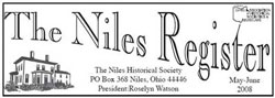 Logo of Niles Historical Society newsletter, The Niles Register